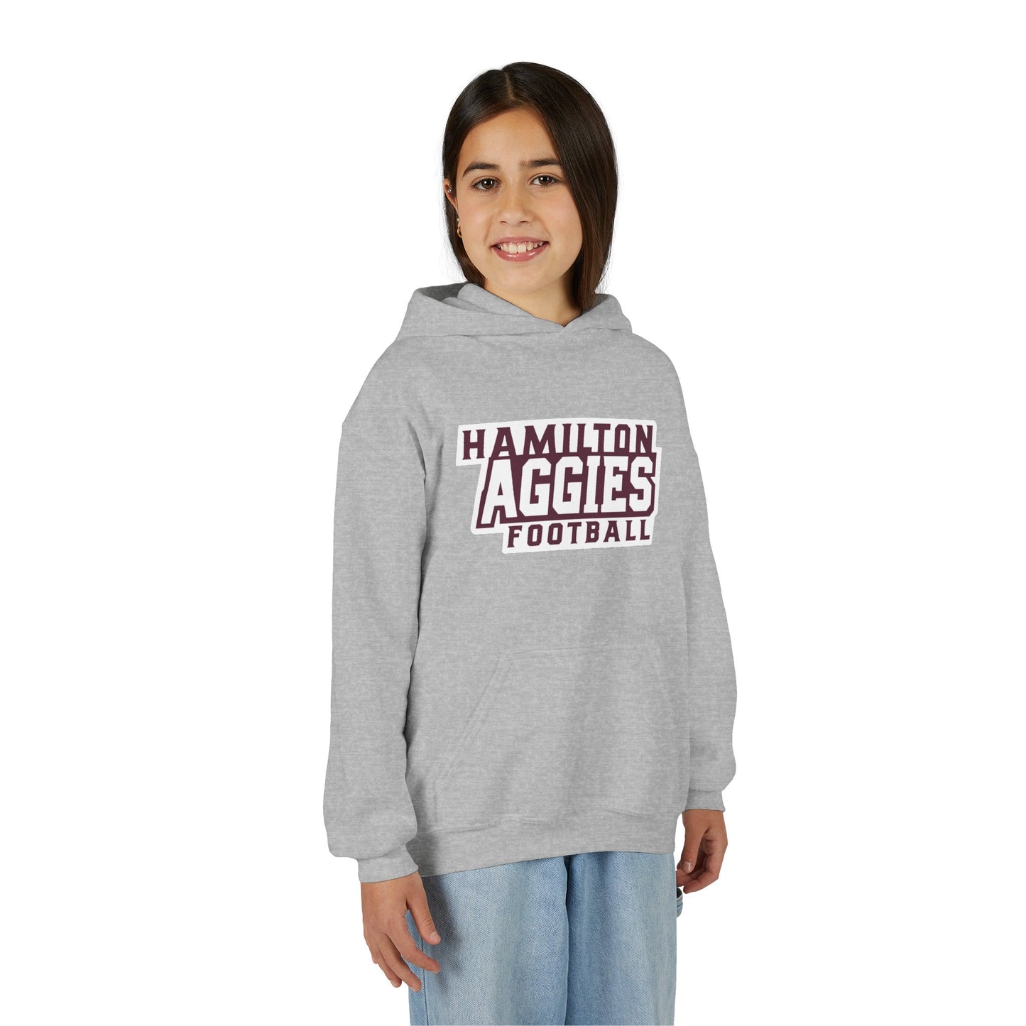 Youth Hoodie Sweatshirt \ Hamilton Aggies Football \ HAF1