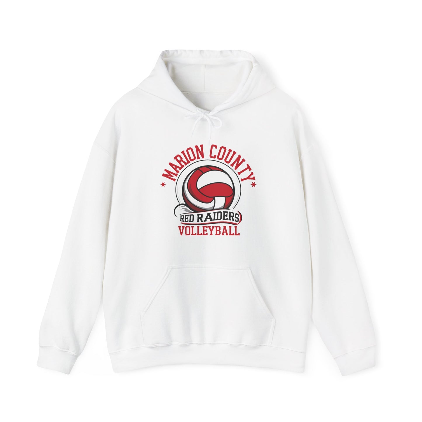 Adult Hoodie Sweatshirt \ Marion County Red Raiders Volleyball \ MCV1