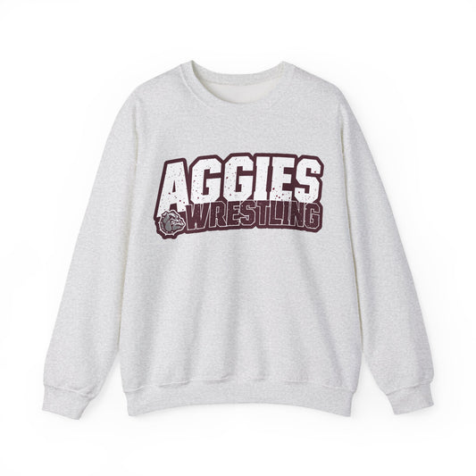 Adult Crewneck Sweatshirt \ Hamilton Aggies Wrestling \ HAW3
