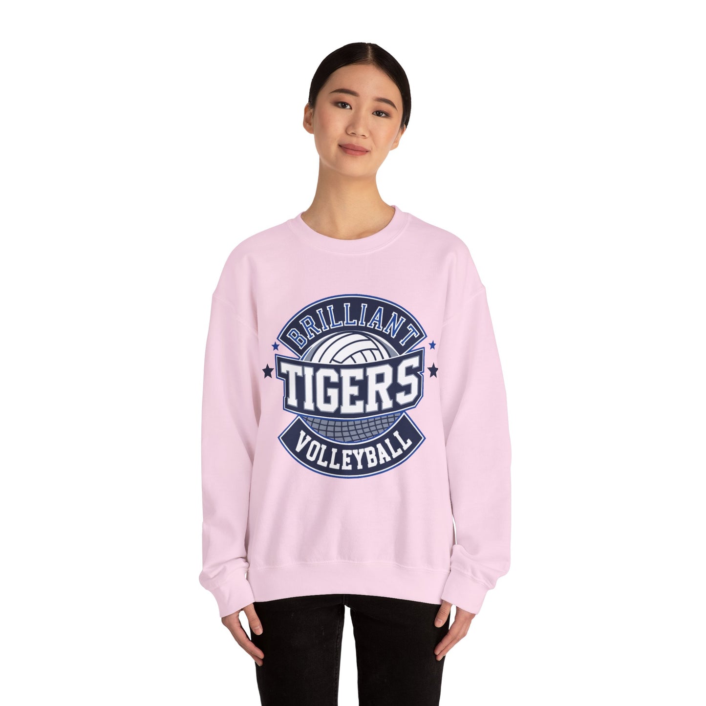 Adult Crewneck Sweatshirt \ Brilliant Tigers Volleyball \ BTV1