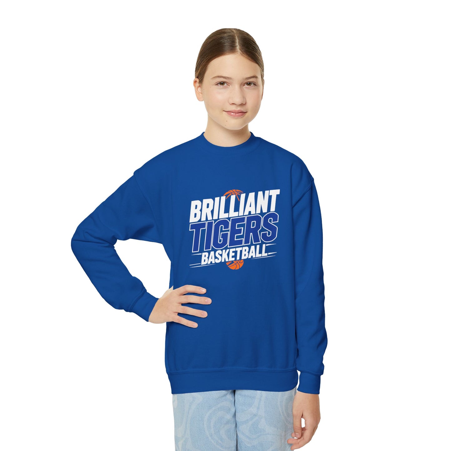 Youth Crewneck Sweatshirt \ Brilliant Tigers Basketball \ BTBK1