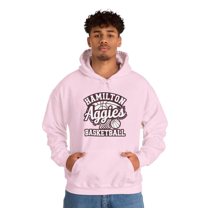 Adult Hoodie Sweatshirt \ Hamilton Aggies Basketball \ HABBG1