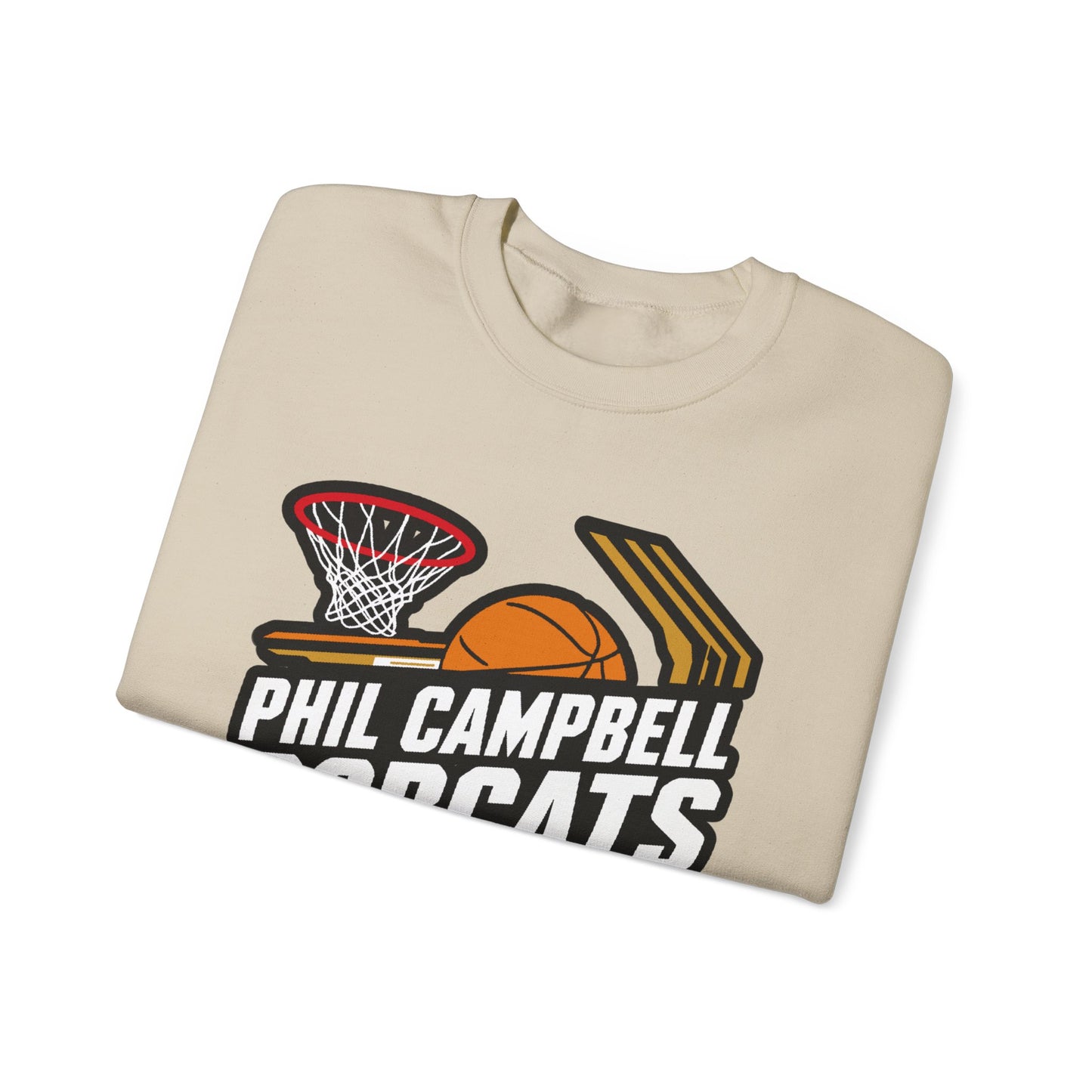 Adult Crewneck Sweatshirt \ Phil Campbell Bobcats Basketball \ PCBBK1