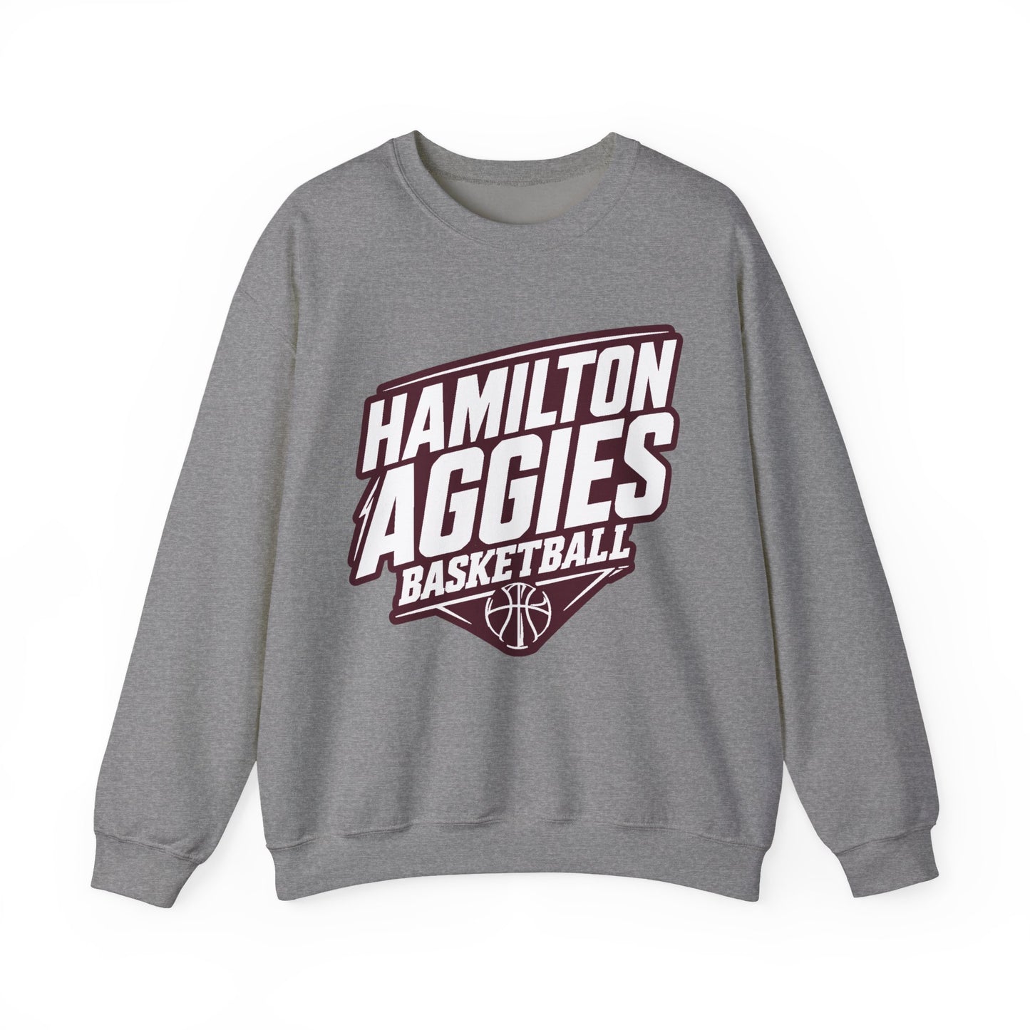 Adult Crewneck Sweatshirt \ Hamilton Aggies Basketball \ HABK2