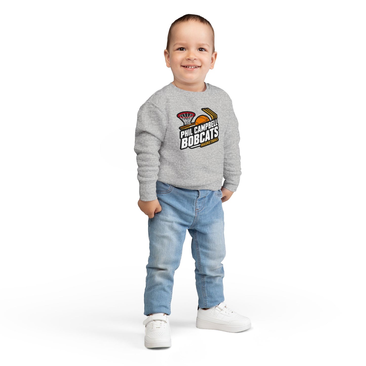 Toddler Crewneck Sweatshirt \ Phil Campbell Bobcats Basketball \ PCBBK1