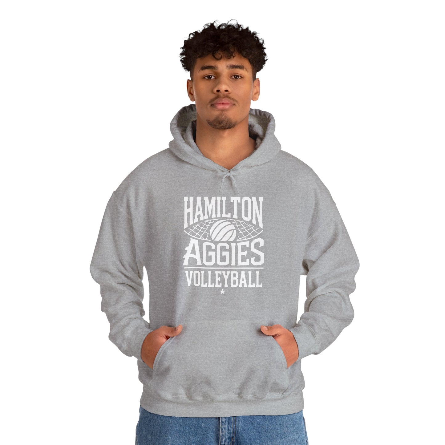 Adult Hoodie Sweatshirt \ Hamilton Aggies Volleyball \ HAV2