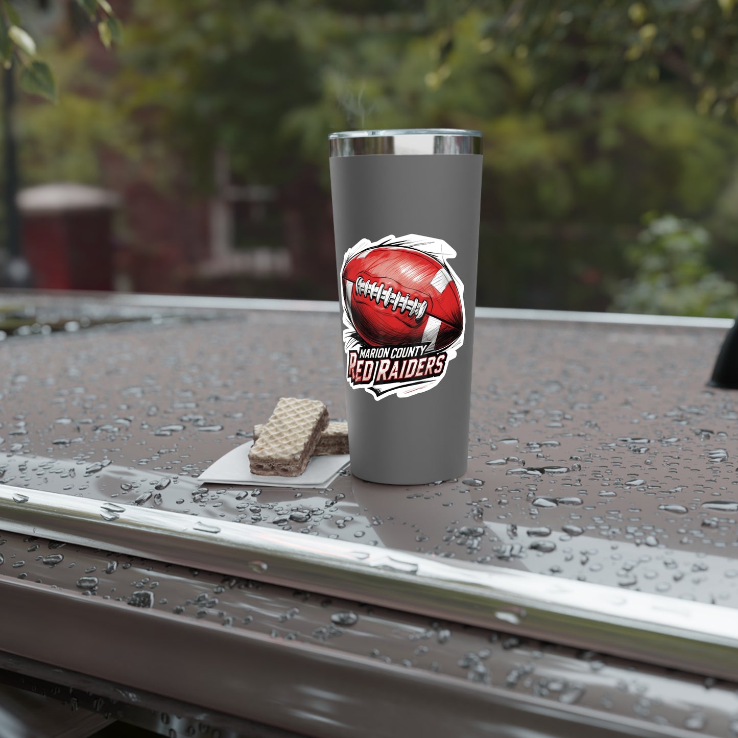 22oz Copper Insulated Tumbler \ Marion County Red Raiders Football \ MCF1