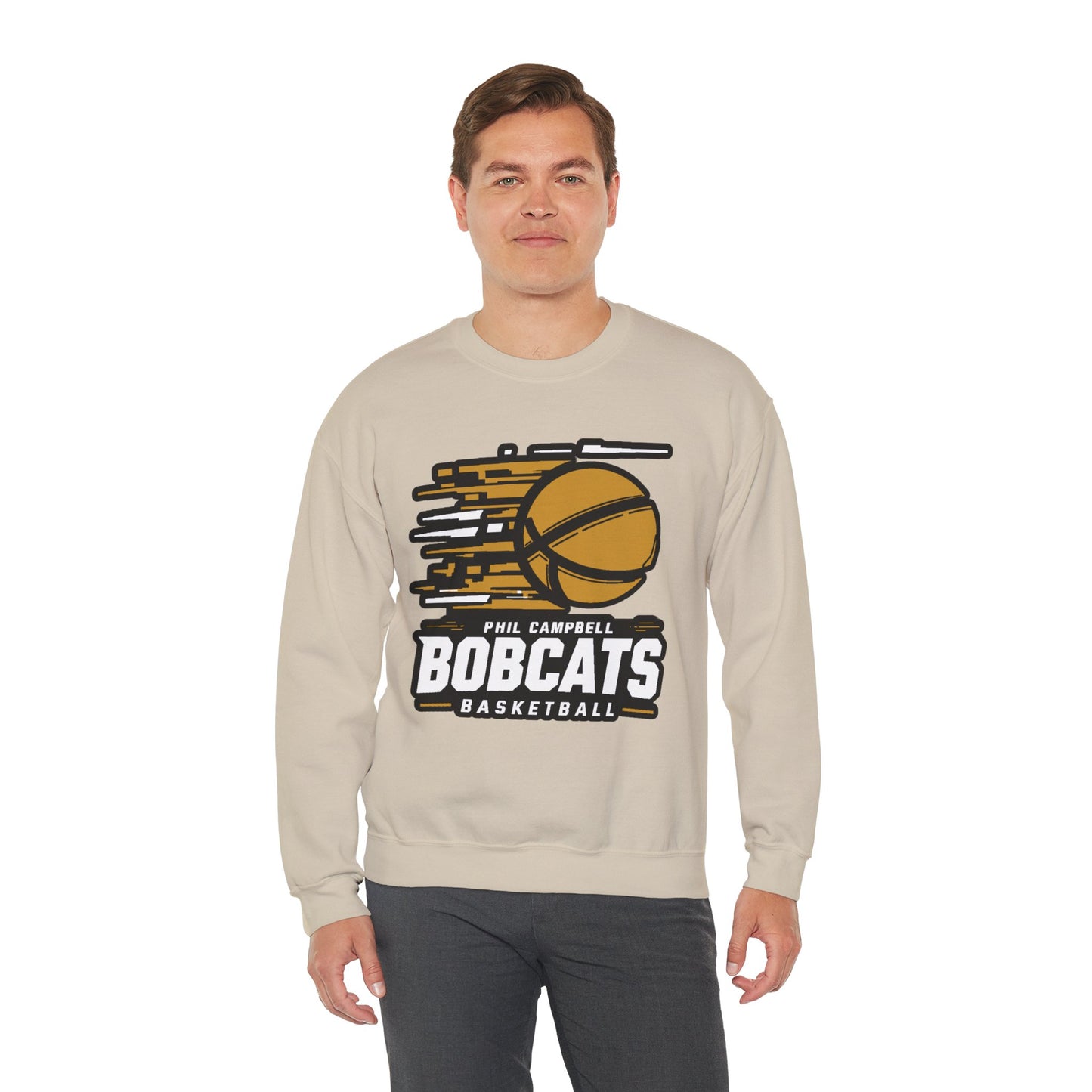 Adult Crewneck Sweatshirt \ Phil Campbell Bobcats Basketball \ PCBBK2