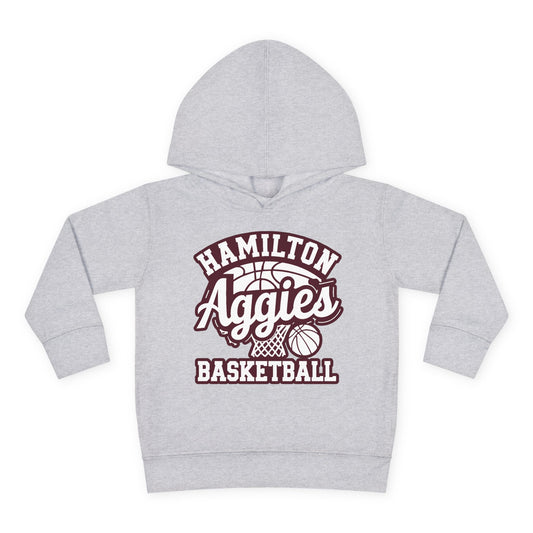 Toddler Hoodie Sweatshirt \ Hamilton Aggies Basketball \ HABBG1