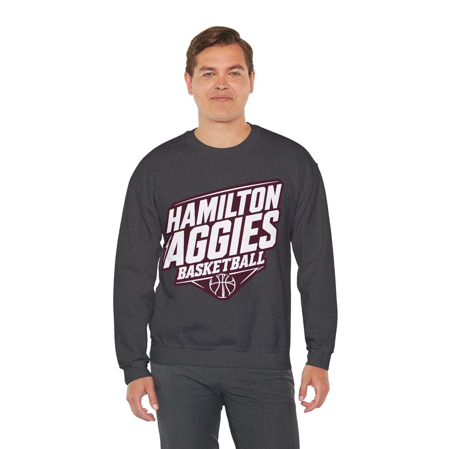 Adult Crewneck Sweatshirt \ Hamilton Aggies Basketball \ HABB2