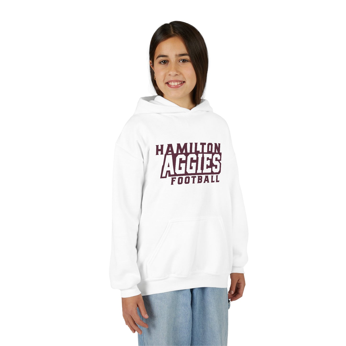 Youth Hoodie Sweatshirt \ Hamilton Aggies Football \ HAF1