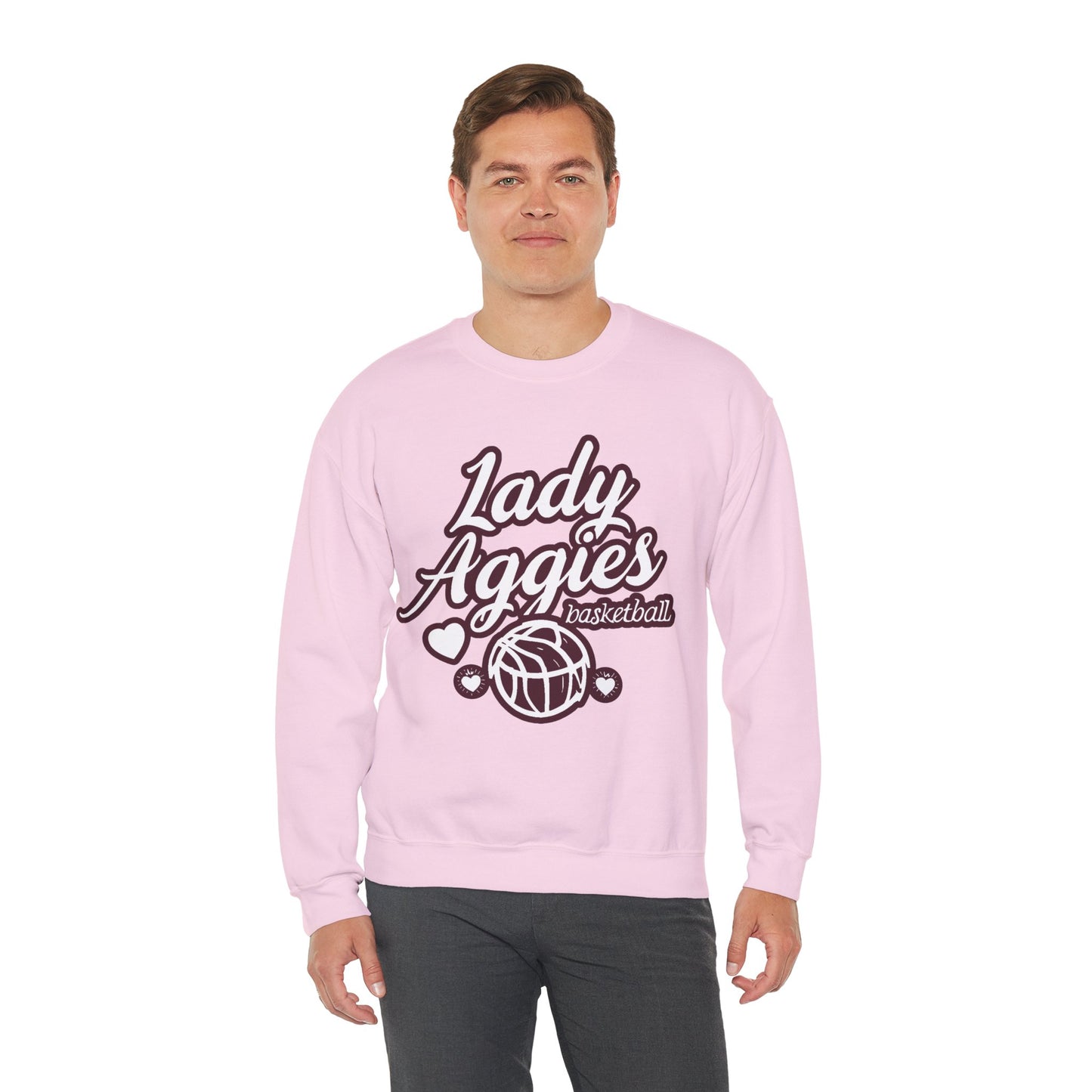 Adult Crewneck Sweatshirt \ Hamilton Aggies Basketball \ HABBG2