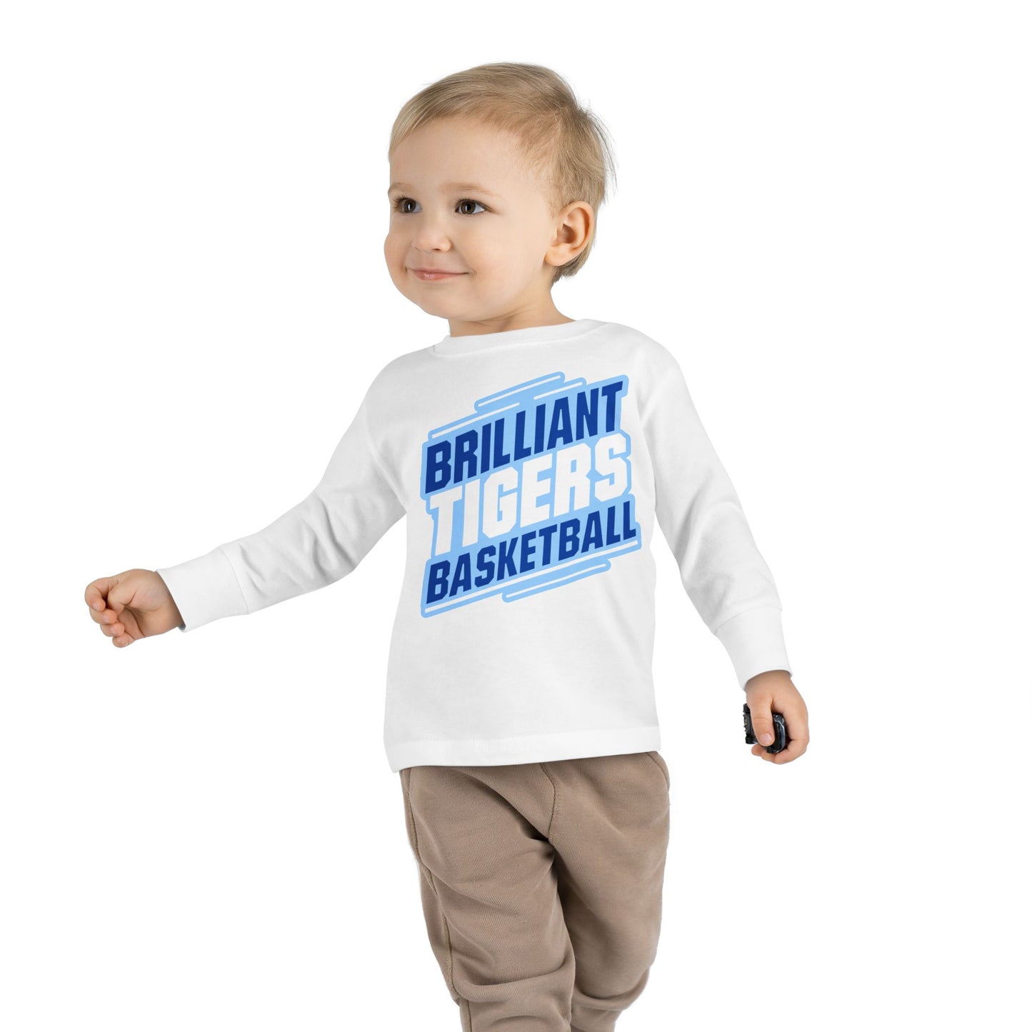 Toddler Long Sleeve Tee \ Brilliant Tigers Basketball \ BTBK2