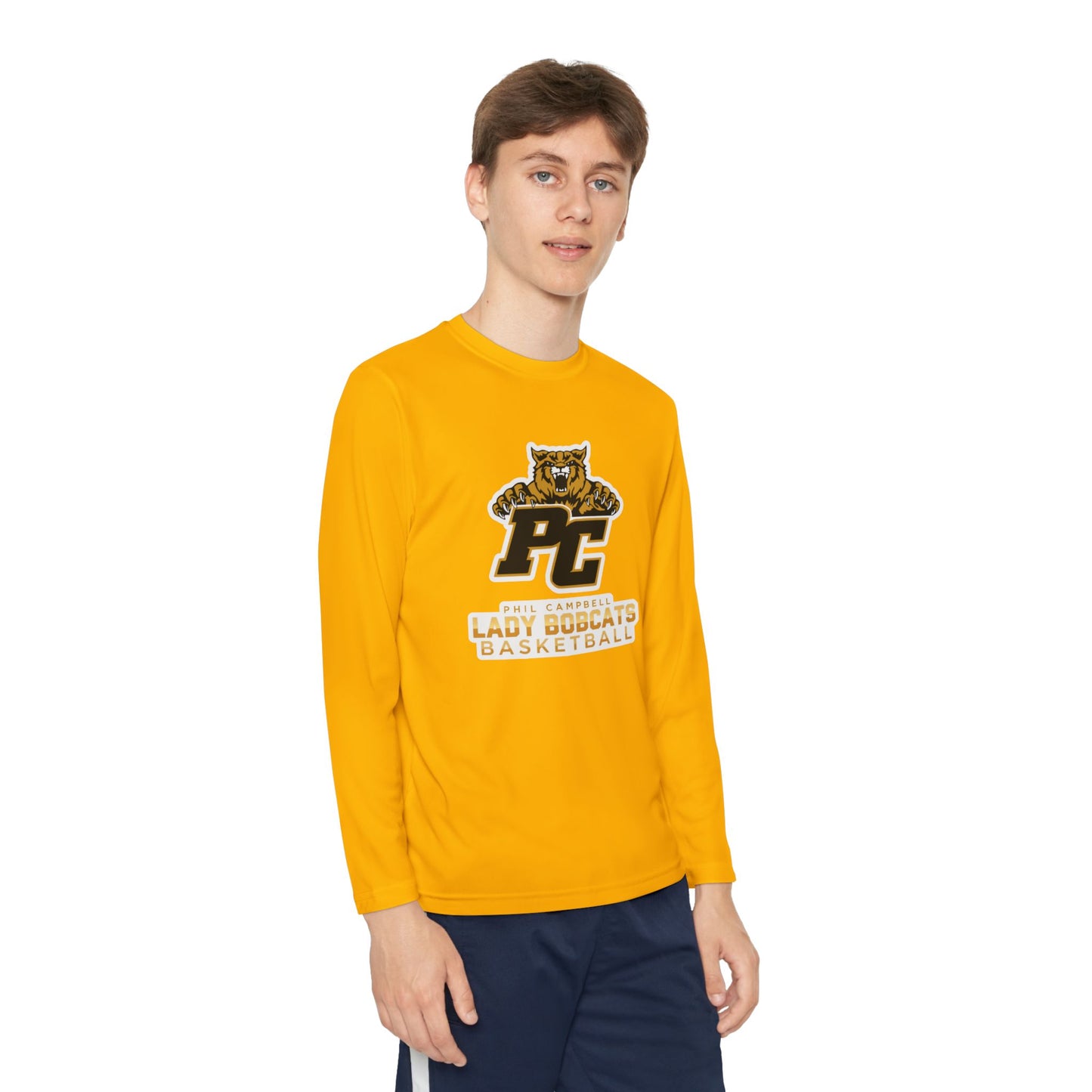 Youth Long Sleeve Tee \ Phil Campbell Bobcats Basketball \ PCBBKG1