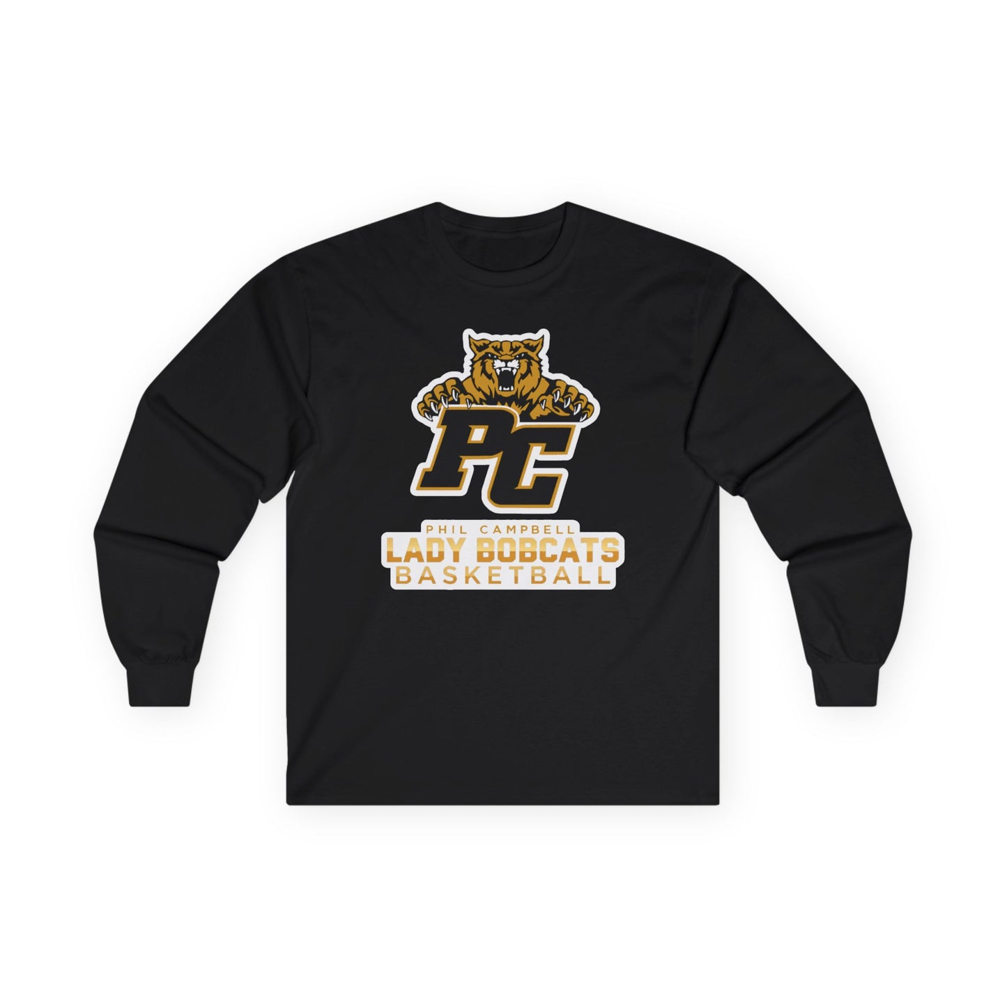 Adult Long Sleeve Tee \ Phil Campbell Bobcats Basketball \ PCBBKG1