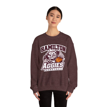 Adult Crewneck Sweatshirt \ Hamilton Aggies Basketball \ HABK1