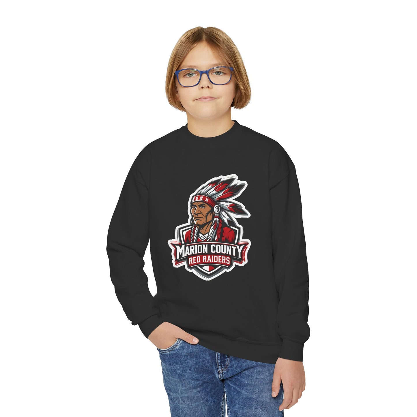 Youth Crewneck Sweatshirt \ Marion County Red Raiders \ MC2