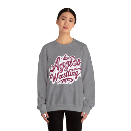 Adult Crewneck Sweatshirt \ Hamilton Aggies Wrestling \ HAWG2