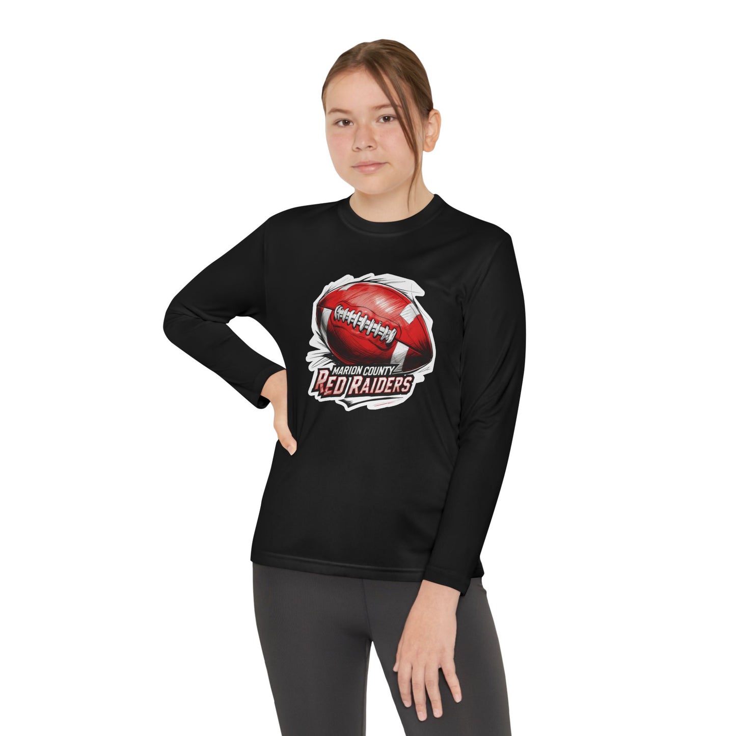 Youth Long Sleeve Tee \ Marion County Red Raiders Football \ MCF1