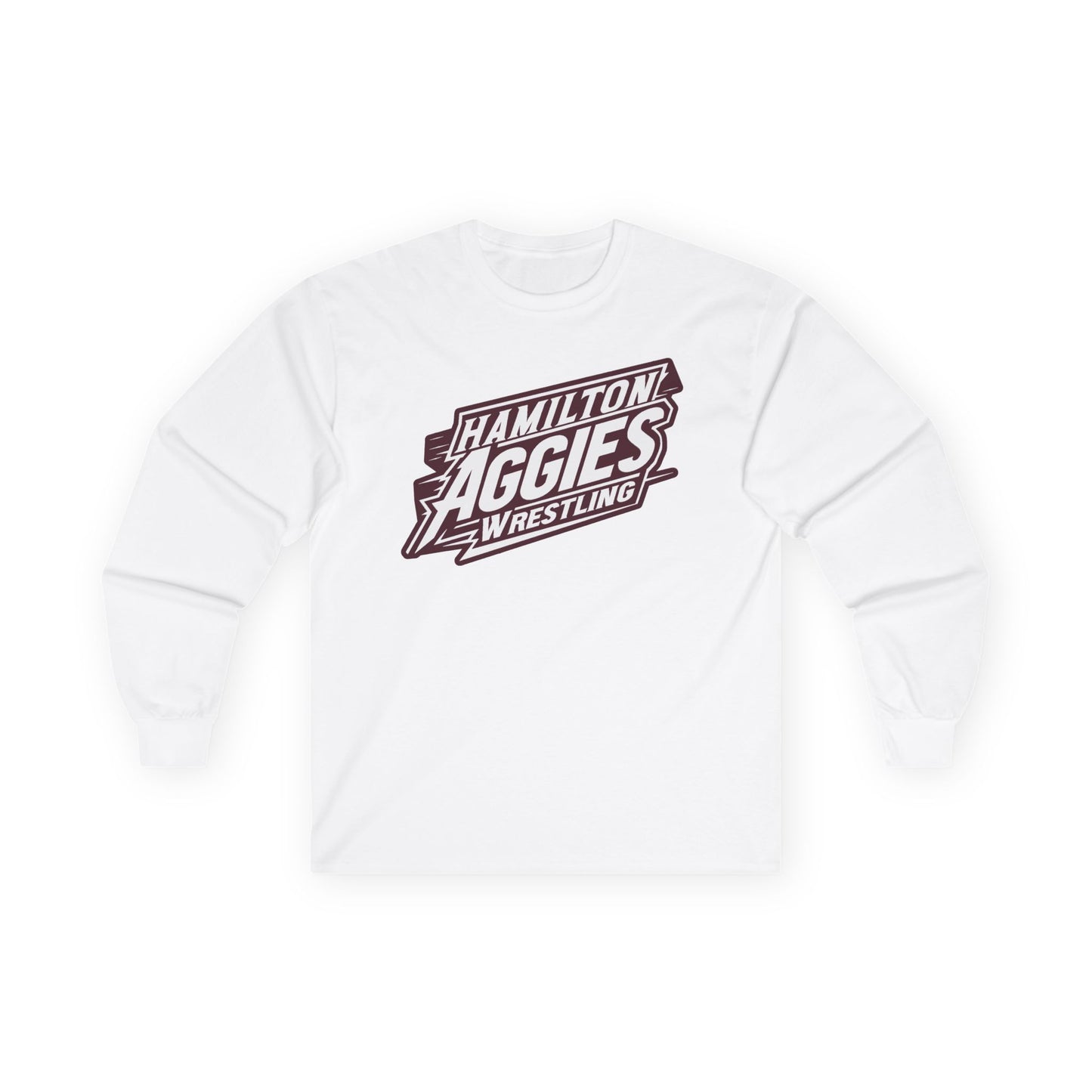 Adult Long Sleeve Tee \ Hamilton Aggies Wrestling \ HAW1