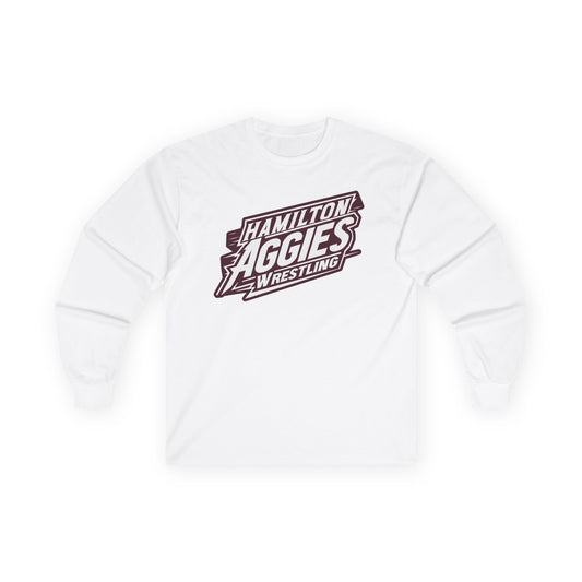 Adult Long Sleeve Tee \ Hamilton Aggies Wrestling \ HAW1