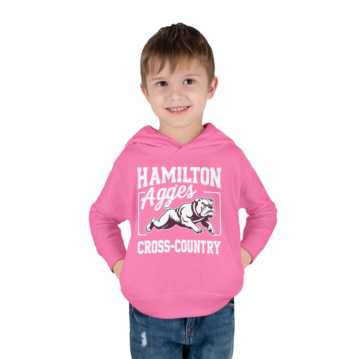 Toddler Hoodie Sweatshirt \ Hamilton Aggies Cross-Country \ HCC2