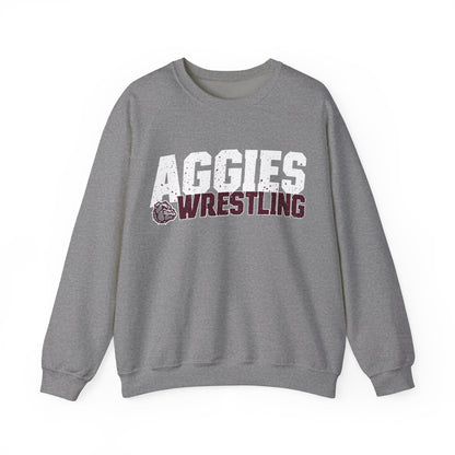 Adult Crewneck Sweatshirt \ Hamilton Aggies Wrestling \ HAW3