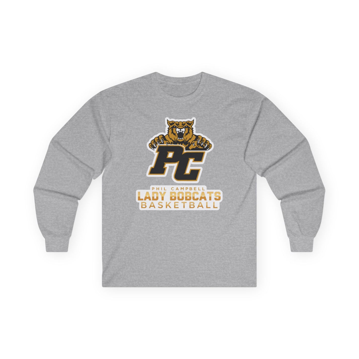Adult Long Sleeve Tee \ Phil Campbell Bobcats Basketball \ PCBBKG1