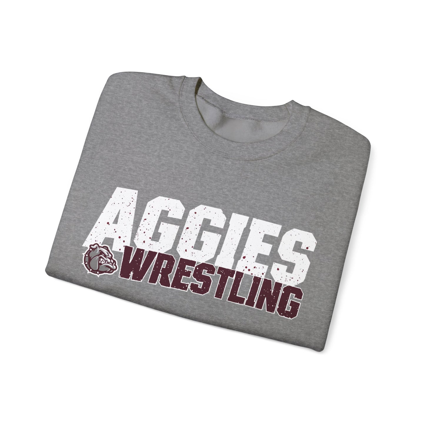 Adult Crewneck Sweatshirt \ Hamilton Aggies Wrestling \ HAW3