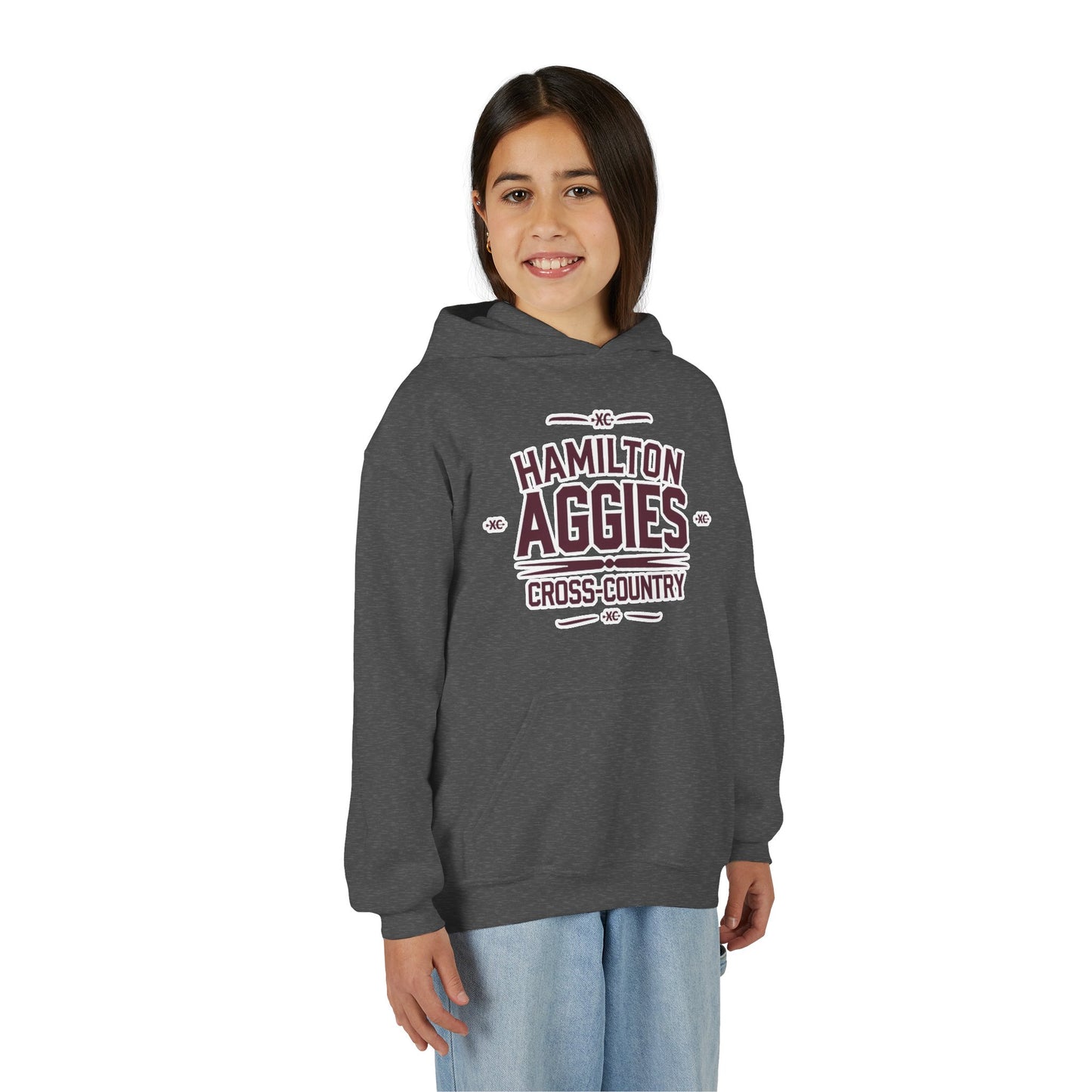 Youth Hoodie Sweatshirt \ Hamilton Aggies Cross-Country \ HCC1