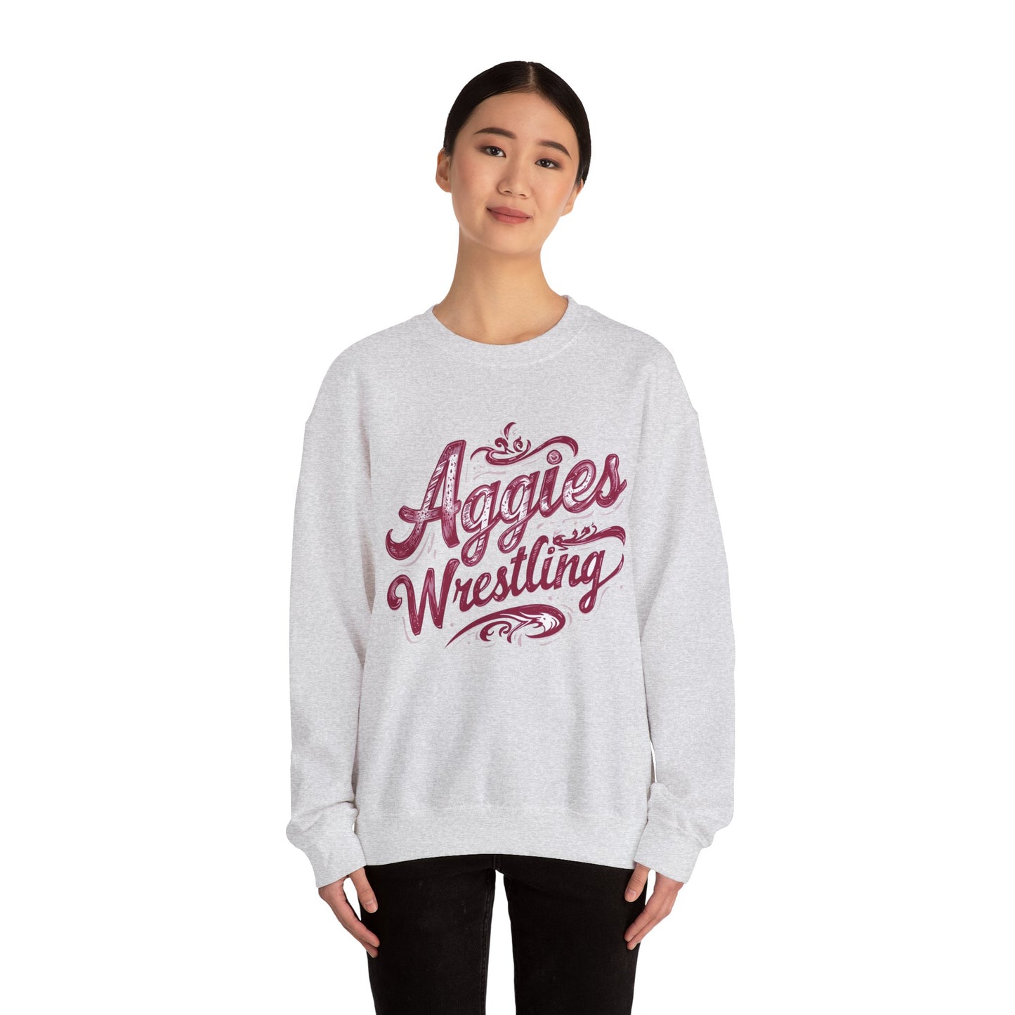 Adult Crewneck Sweatshirt \ Hamilton Aggies Wrestling \ HAWG2