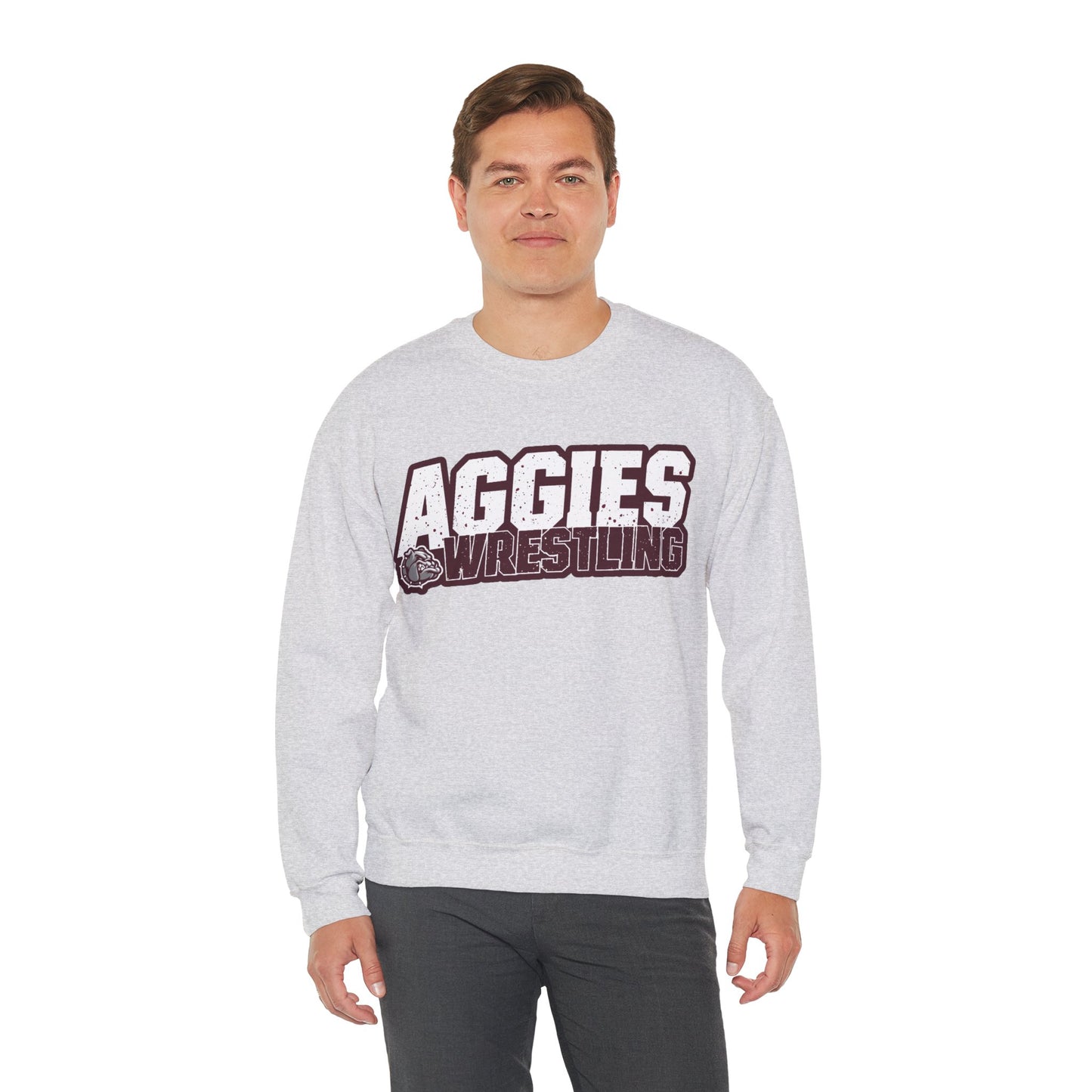 Adult Crewneck Sweatshirt \ Hamilton Aggies Wrestling \ HAW3