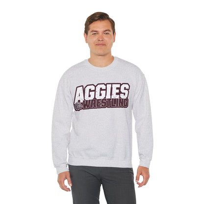 Adult Crewneck Sweatshirt \ Hamilton Aggies Wrestling \ HAW3