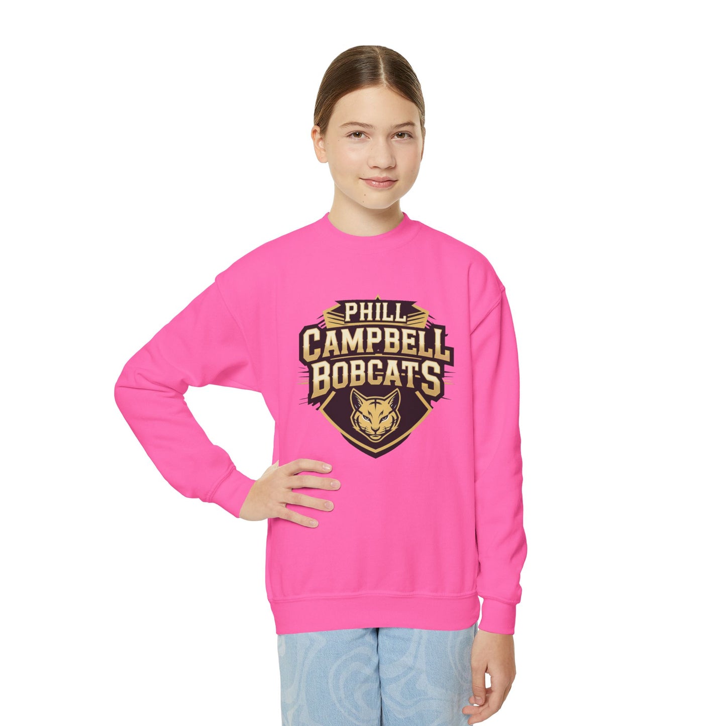 Youth Crewneck Sweatshirt \ Phill Campbell Bobcats \ PCB1