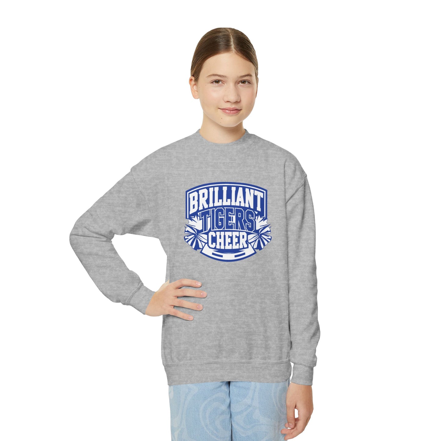 Youth Crewneck Sweatshirt \ Brilliant Tigers Cheer \ BTC1