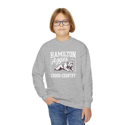 Youth Crewneck Sweatshirt \ Hamilton Aggies Cross-Country \ HCC2