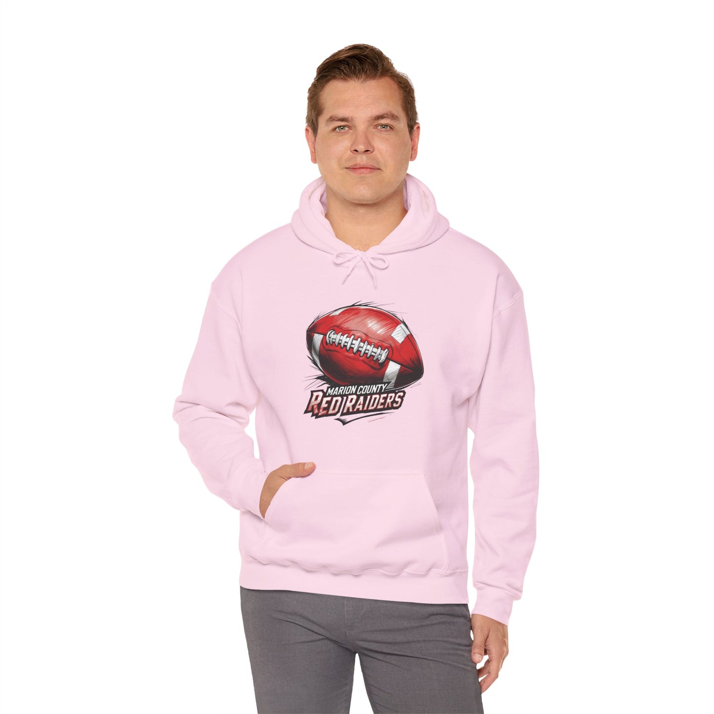 Adult Hoodie Sweatshirt \ Marion County Red Raiders Football \ MCF1
