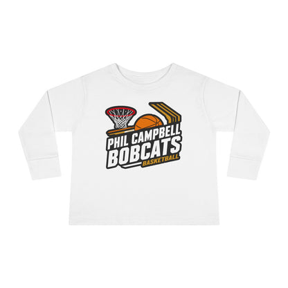 Toddler Long Sleeve Tee \ Phil Campbell Bobcats Basketball \ PCBBK1