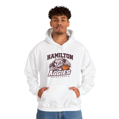 Adult Hoodie Sweatshirt \ Hamilton Aggies Basketball \ HABB1
