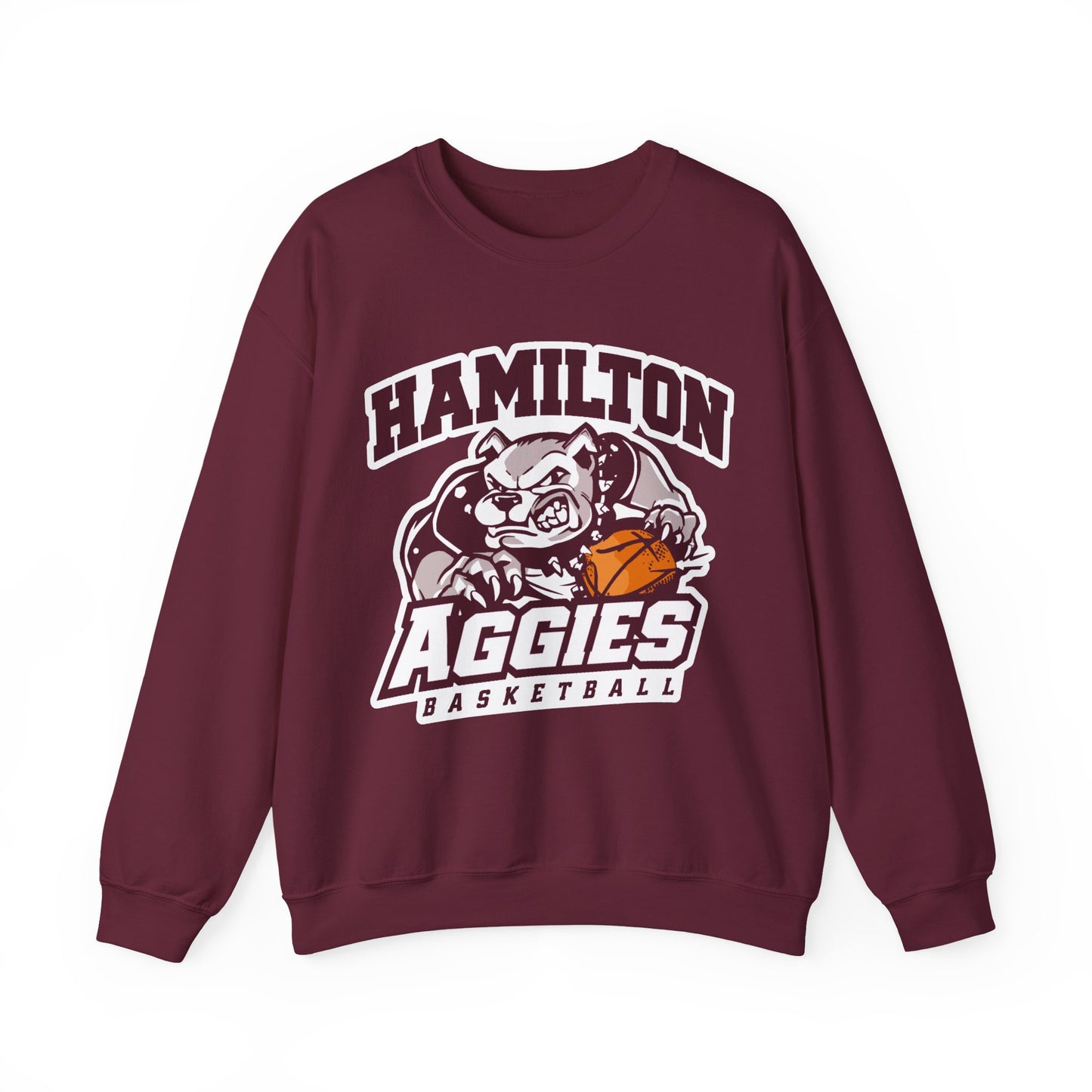 Adult Crewneck Sweatshirt \ Hamilton Aggies Basketball \ HABB1