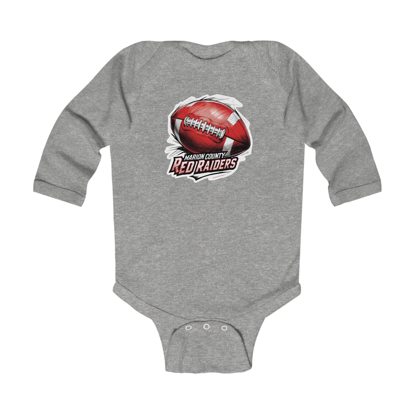 Long Sleeve Baby Bodysuit \ Marion County Red Raiders Football \ MCF1