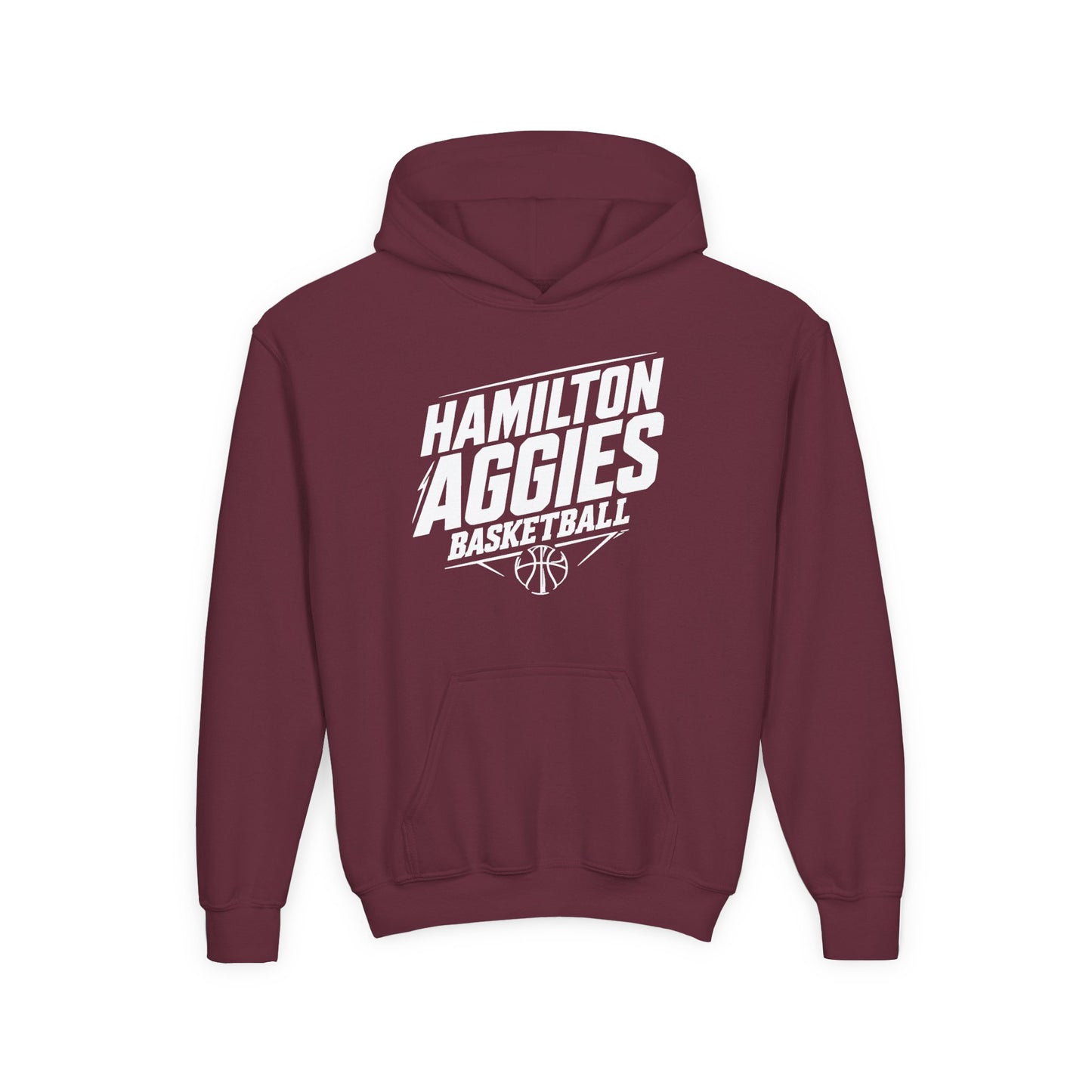 Youth Hoodie Sweatshirt \ Hamilton Aggies Basketball \ HABB2