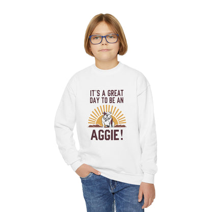 Youth Crewneck Sweatshirt \ It's a Great Day to be an Aggie! \ GDA4