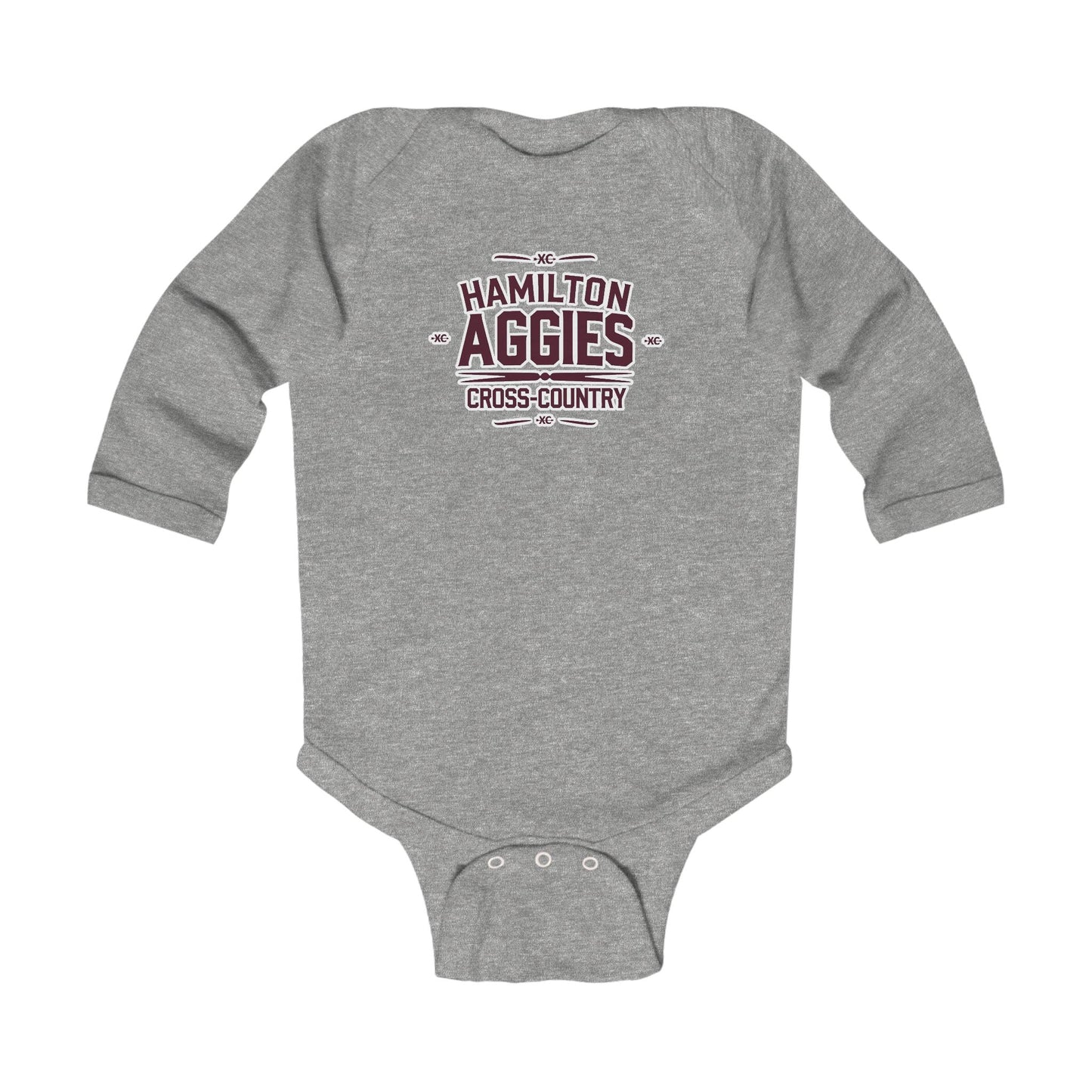 Long Sleeve Baby Bodysuit \ Hamilton Aggies Cross-Country \ HCC1
