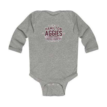 Long Sleeve Baby Bodysuit \ Hamilton Aggies Cross-Country \ HCC1