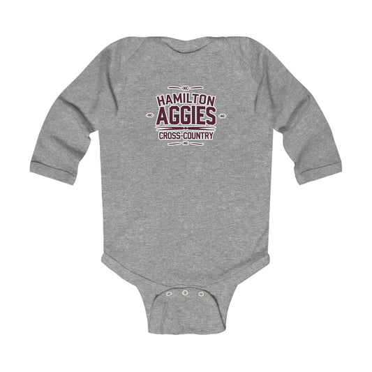 Long Sleeve Baby Bodysuit \ Hamilton Aggies Cross-Country \ HCC1