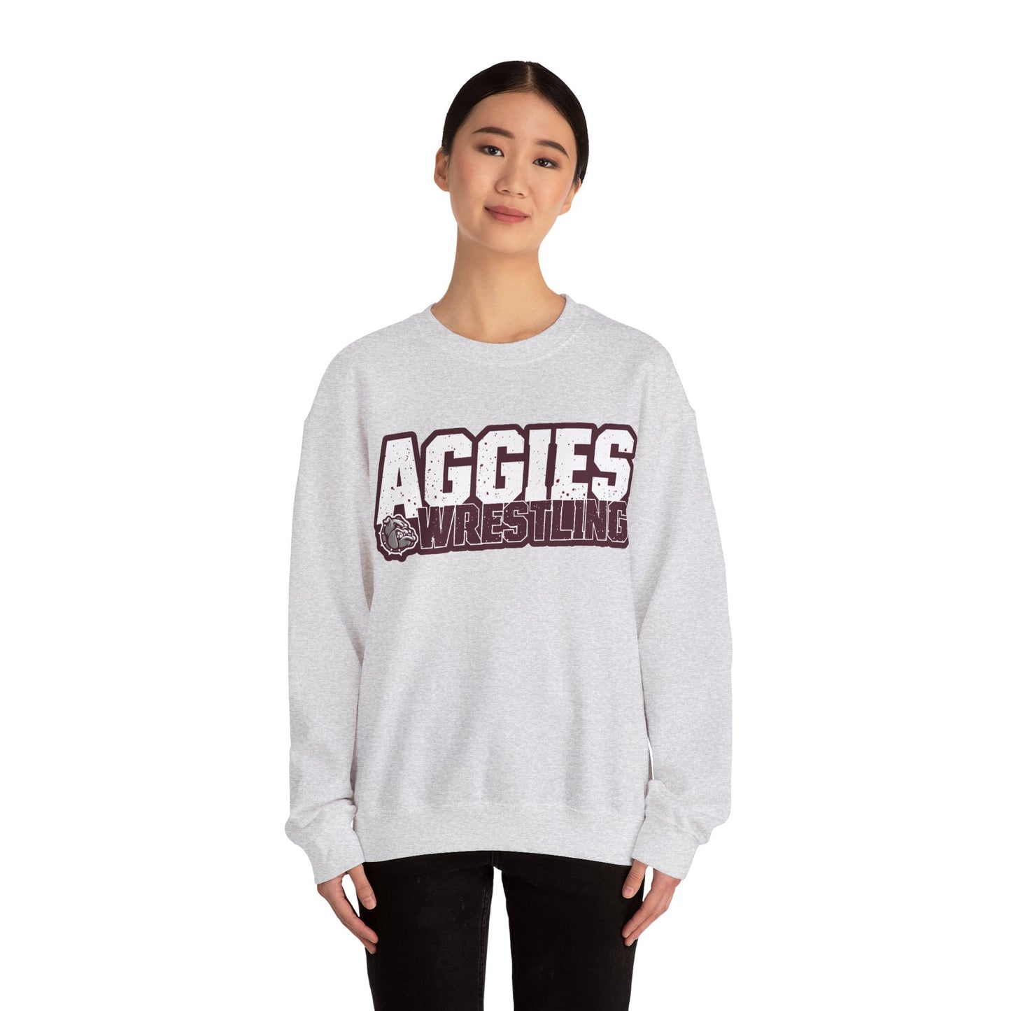 Adult Crewneck Sweatshirt \ Hamilton Aggies Wrestling \ HAW3
