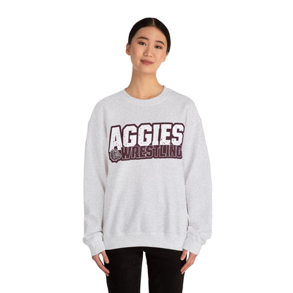 Adult Crewneck Sweatshirt \ Hamilton Aggies Wrestling \ HAW3