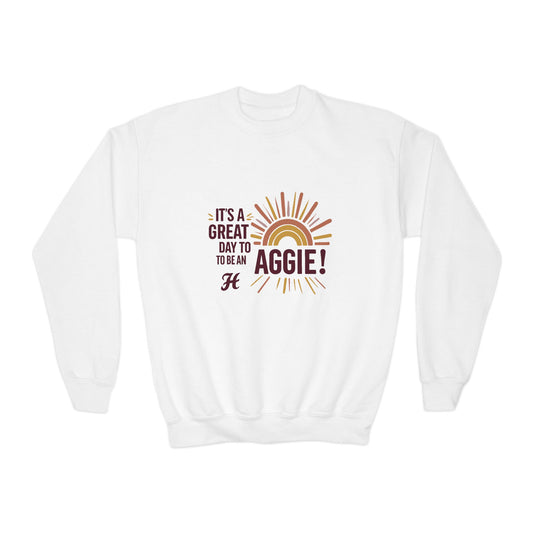 Youth Crewneck Sweatshirt \ It's a Great Day to be an Aggie! \ GDA1