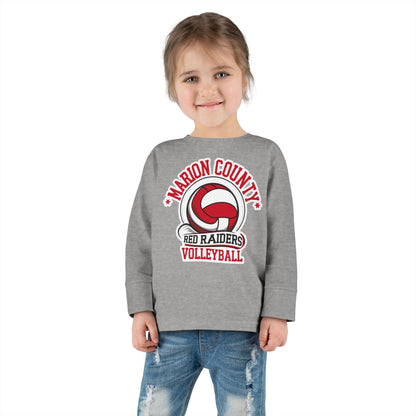 Toddler Long Sleeve Tee \ Marion County Red Raiders Volleyball \ MCV1